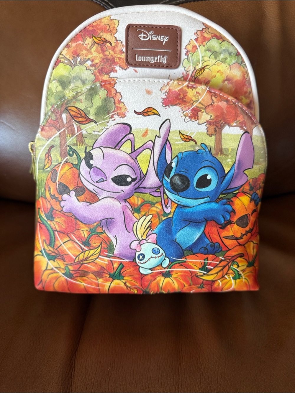 Disney Loungefly Lilo & Stitch Autumn Mini Backpack - Blue, Purple & Orange
